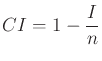 $\displaystyle CI = 1 - \frac{I}{n}$
