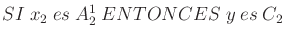 $SI x_2  es  A_2^1  ENTONCES  y  es  C_2$