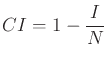 $\displaystyle CI = 1 - \frac{I}{N}$