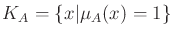$K_A=\{x \vert \mu_A(x) = 1\}$