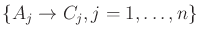 $\{A_j \to C_j, j = 1, \dots, n\}$