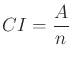 $\displaystyle CI = \frac{A}{n}$