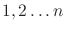 $1,2\ldots n$