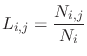$\displaystyle L_{i,j} = \frac{N_{i,j}}{N_i} $